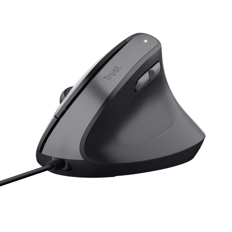 Trust Bayo II Ergonomische Mouse Black, Kabelgebunden Ergonomische Maus mit optimalem vertikalem Winkel für weniger Belastung de