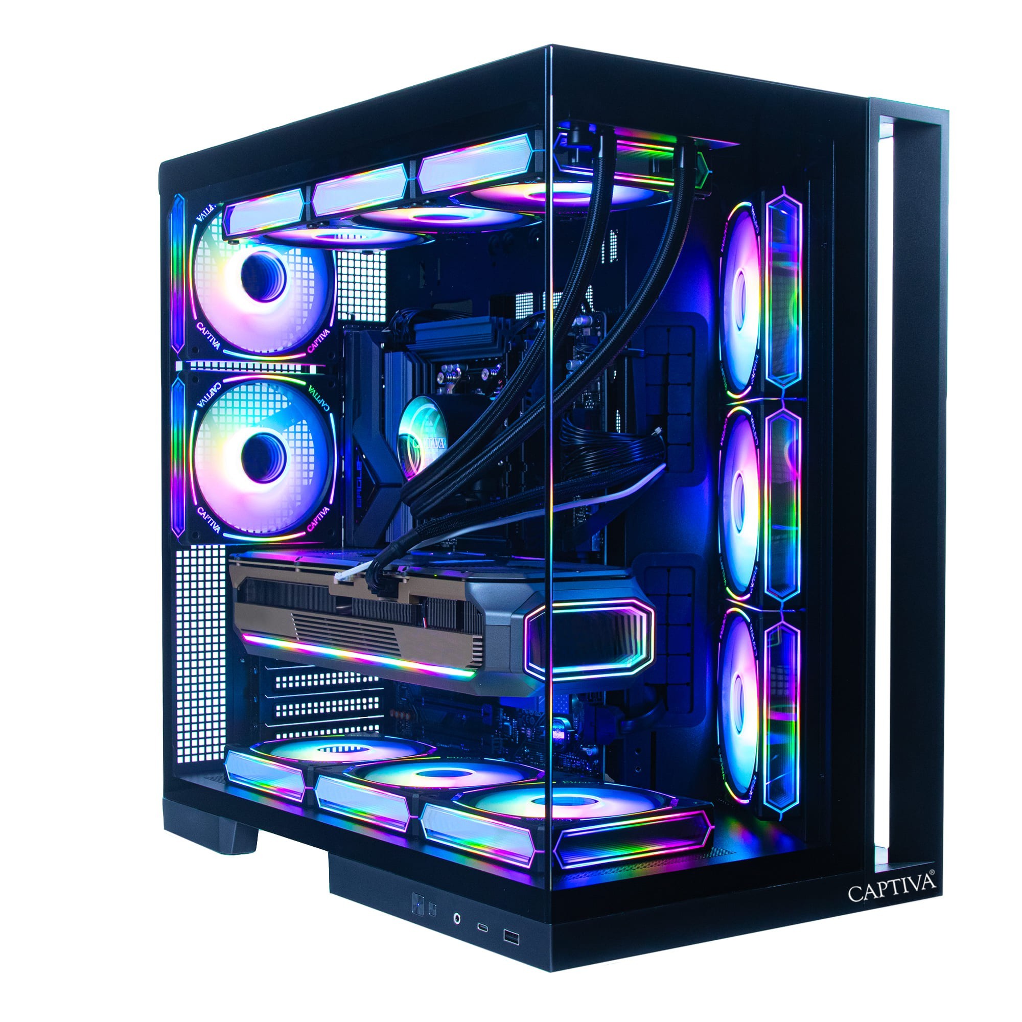 Captiva PC Highend Gaming R90-367 AMD Ryzen 9 9950X3D, 64GB DDR5 RAM, Nvidia Geforce RTX 5080 (16GB GDDR7), 2x 2TB M.2 , Windows