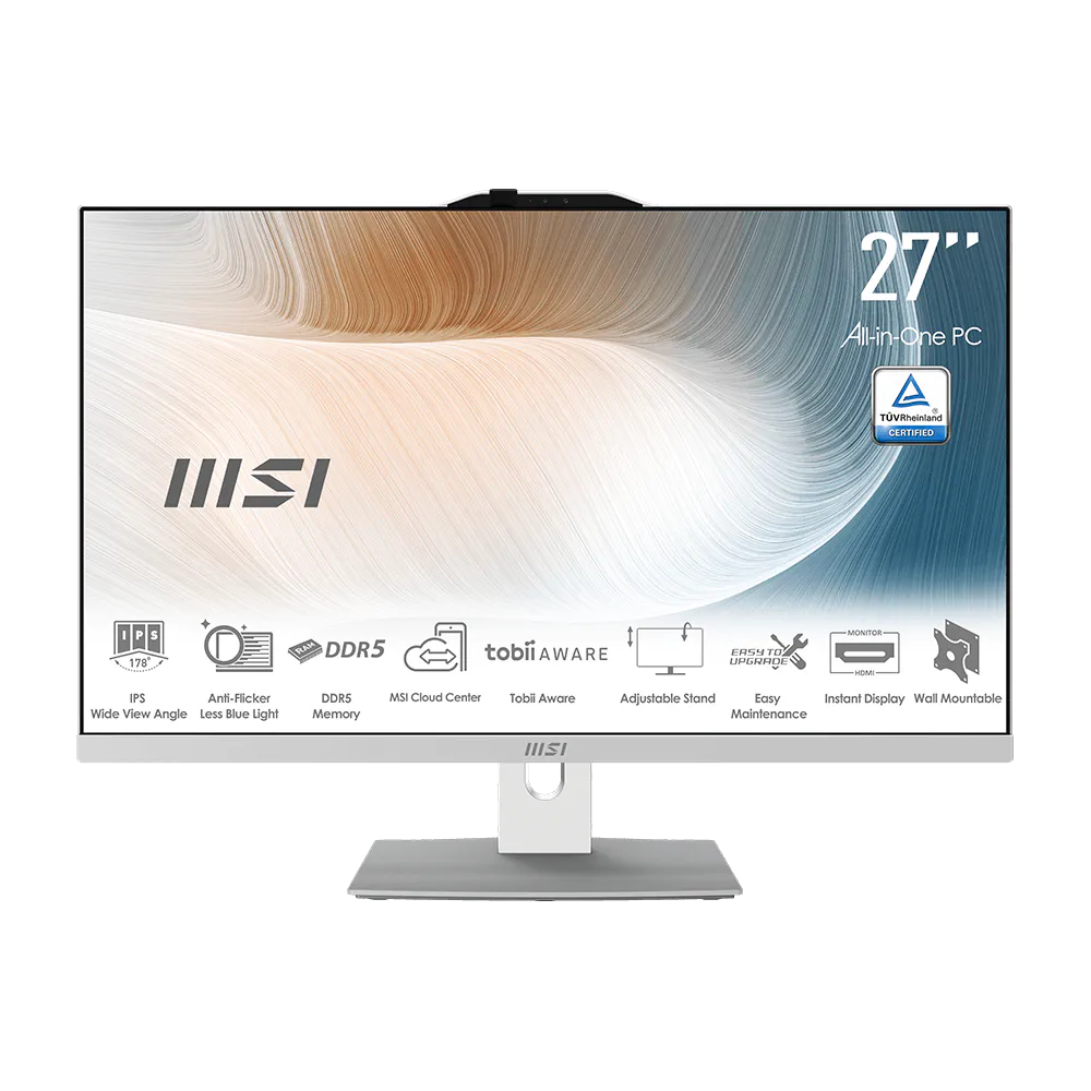 MSI Modern AM272P 1M-1426AT All-in-One weiß 27" (68,6cm) FHD Display, Intel Core 5 120U, 16GB DDR5 RAM, 512GB M.2 SSD, Intel Gra