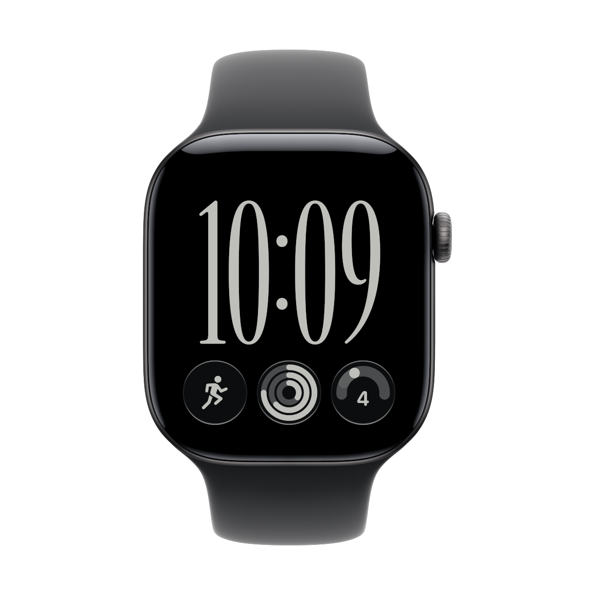 Apple Watch Series 12 46mm - Schwarz Aluminium Case Schwarz Sport Band - S/M