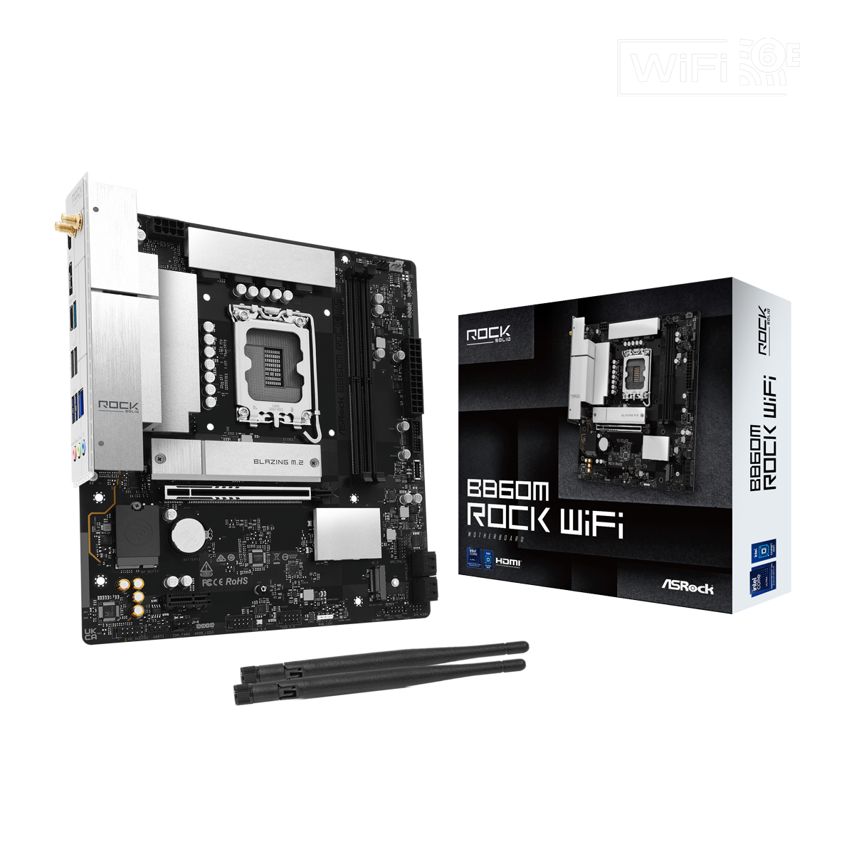 ASRock B860M Rock WiFi Mainboard Sockel 1851