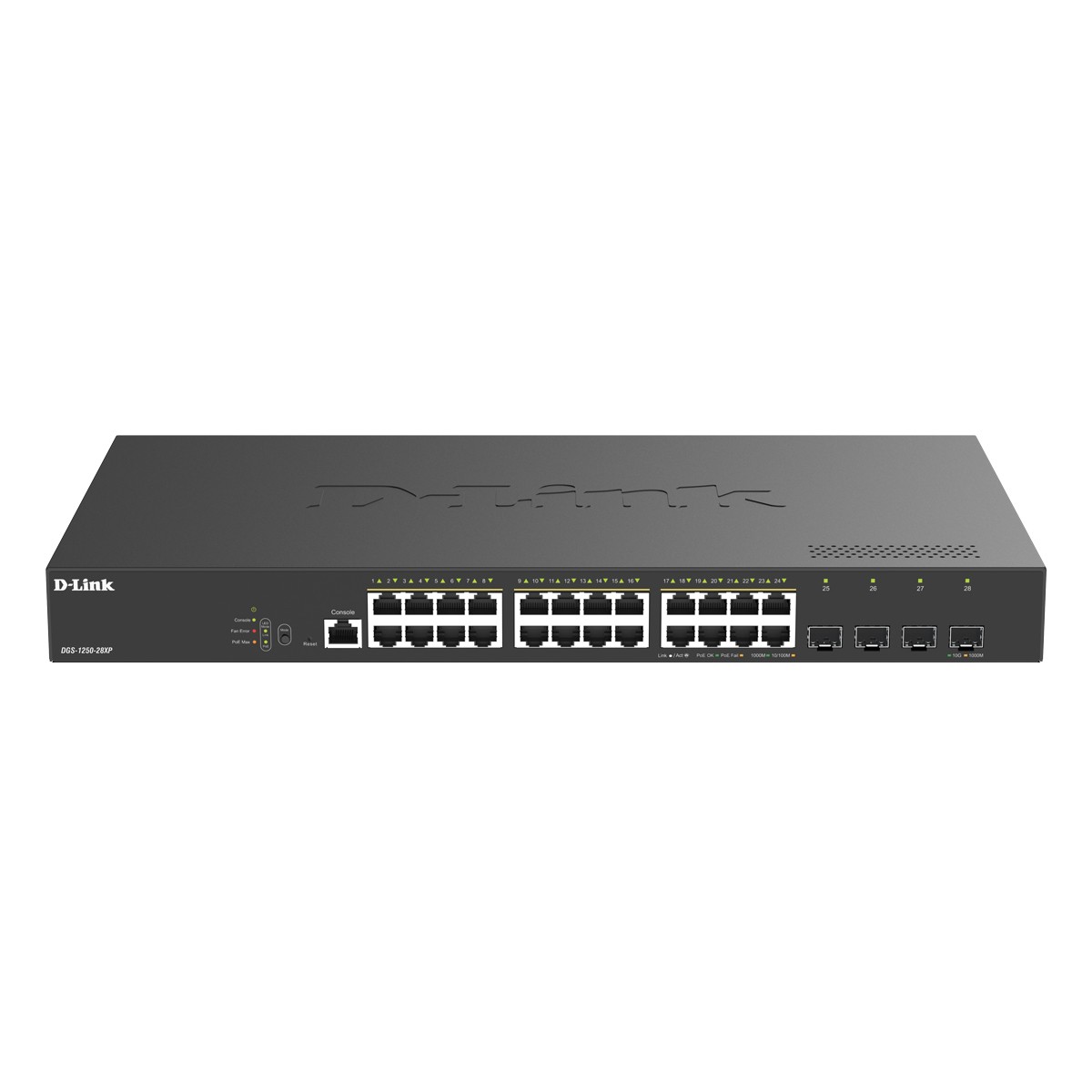 D-Link DGS-1250-28XP Smart Managed Switch 28-Port, 24x Gigabit RJ45 (PoE+), 4x 10G SFP+, Layer 2+