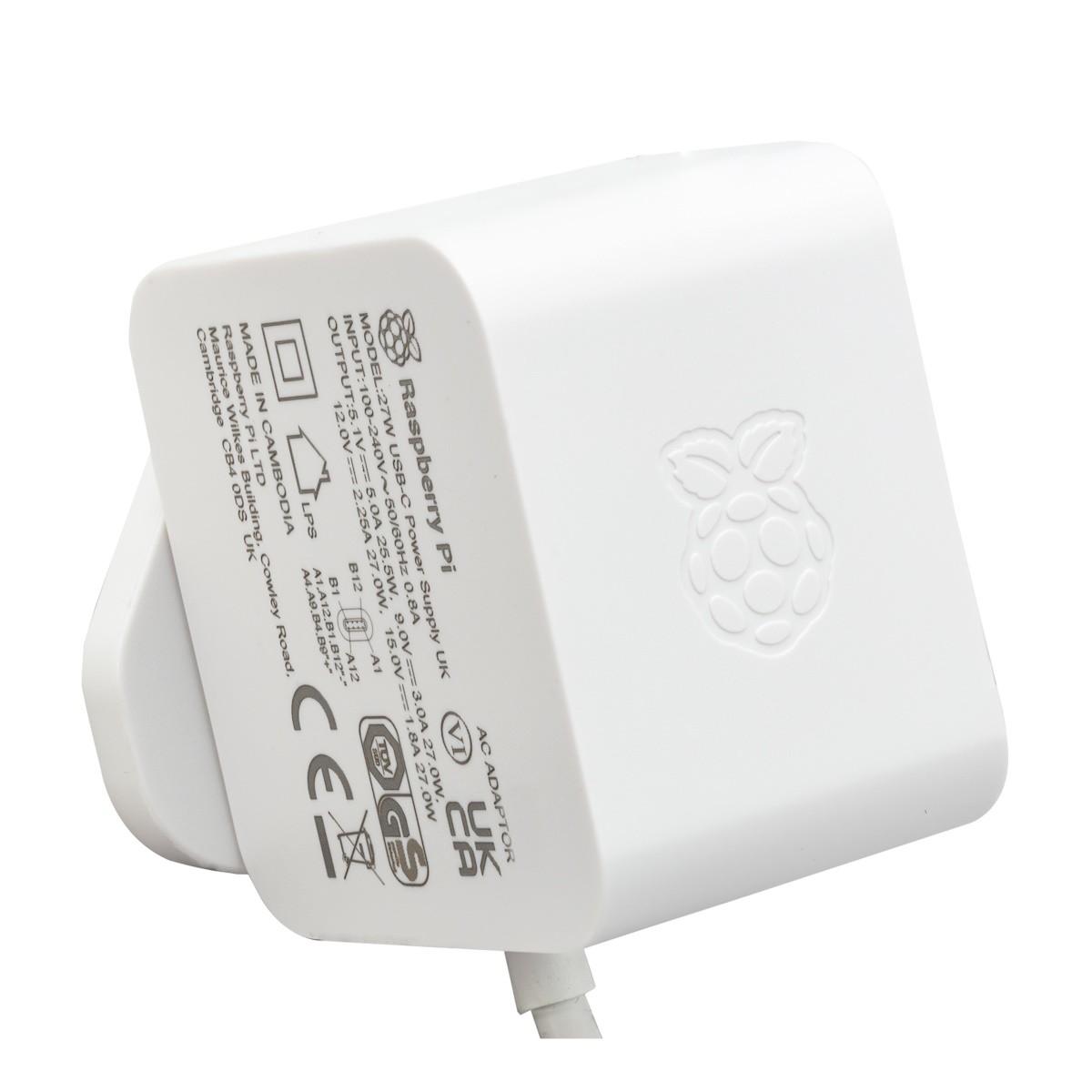 Offizielles Netzteil für Raspberry Pi 5 27W USB-C - weiß