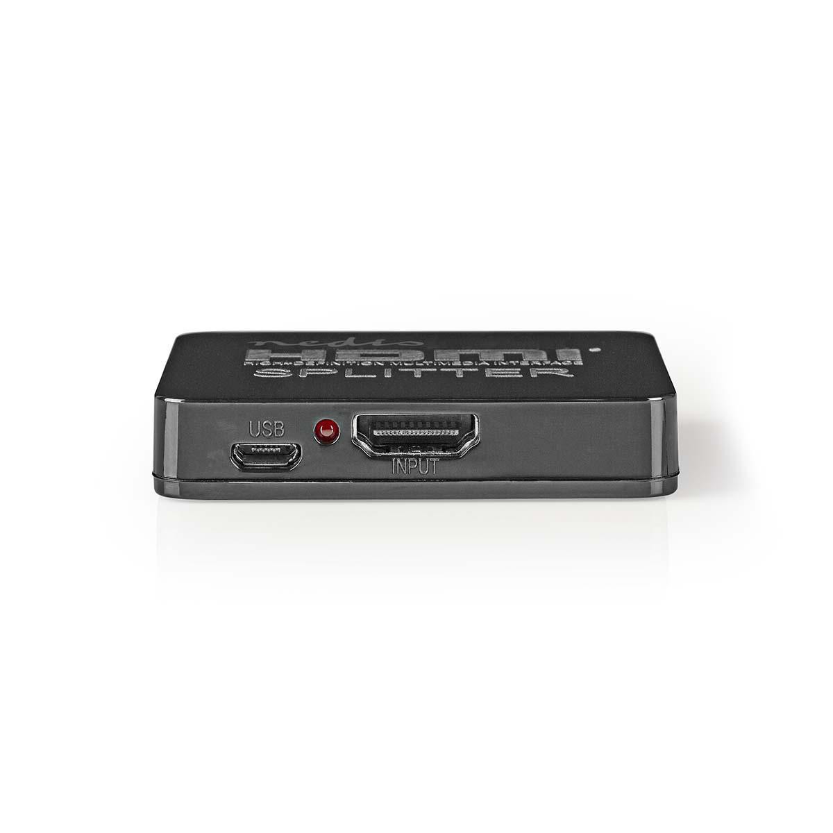 Nedis HDMI ™ Splitter | 2-Port port(s) | HDMI™ Eingang - 2x HDMI™ Ausgang | 4K@30Hz | 2.25 Gbps | ABS / PVC | Schwarz