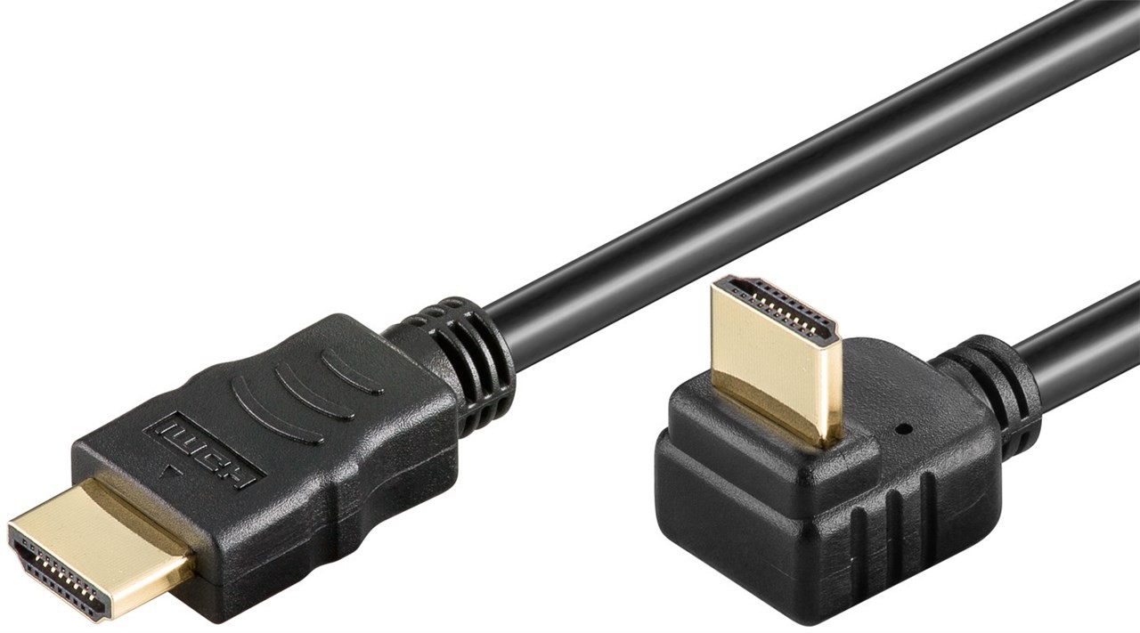 Goobay High Speed HDMI Kabel mit Ethernet, verg. 0,5m HDMI™-Stecker (Typ A)  HDMI™-Stecker (Typ A) 270°