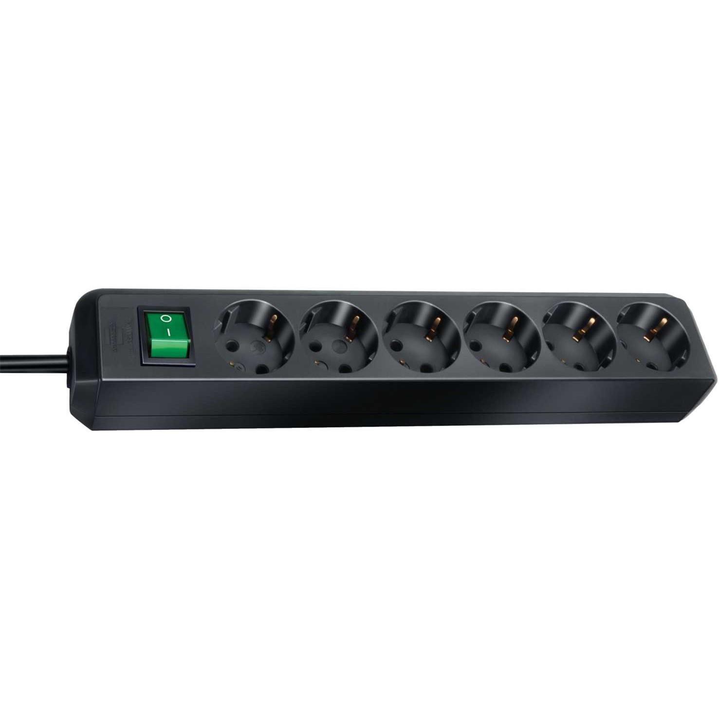 Brennenstuhl Eco-Line Steckdosenleiste [6-fach, schwarz, Schalter, 1.5m]