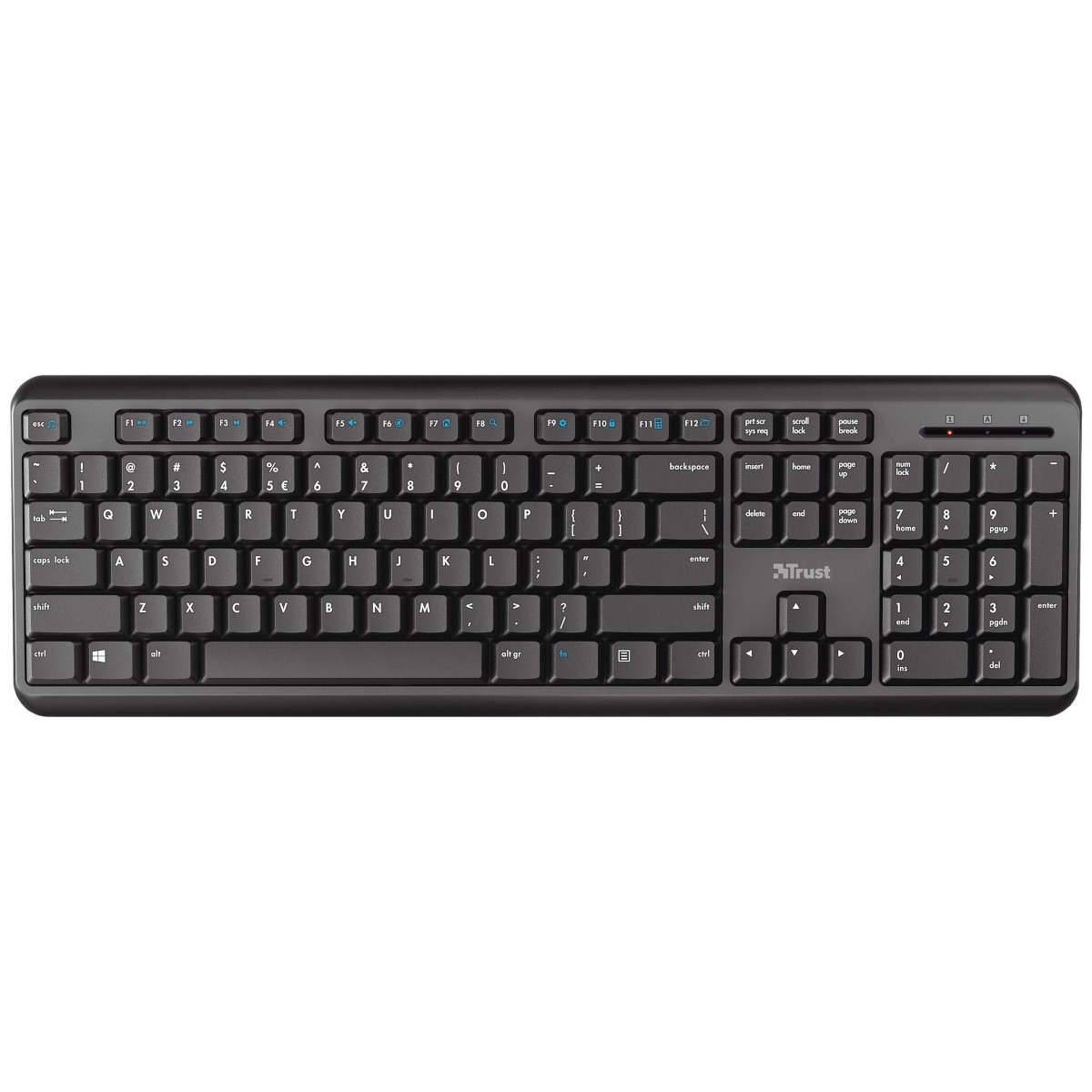 Trust TK-350 Wireless Keyboard, Leise Tasten, DE-Layout Kabellose Verbindung mit einer Reichweite bis zu 10 Meter, Flüssigkeitsg