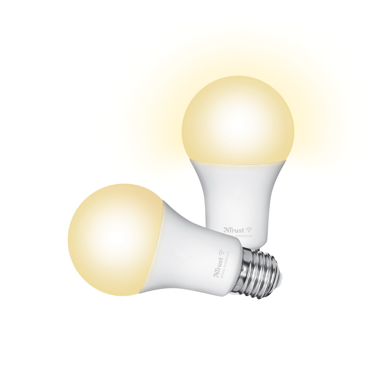 Trust E27 DUO-PACK LED CCT WI-FI Smarte WiFi LED-Lampe, Lichtstimmung weiß, Fassung E27, von Ihrem Smartphone/Tablet zu steuern