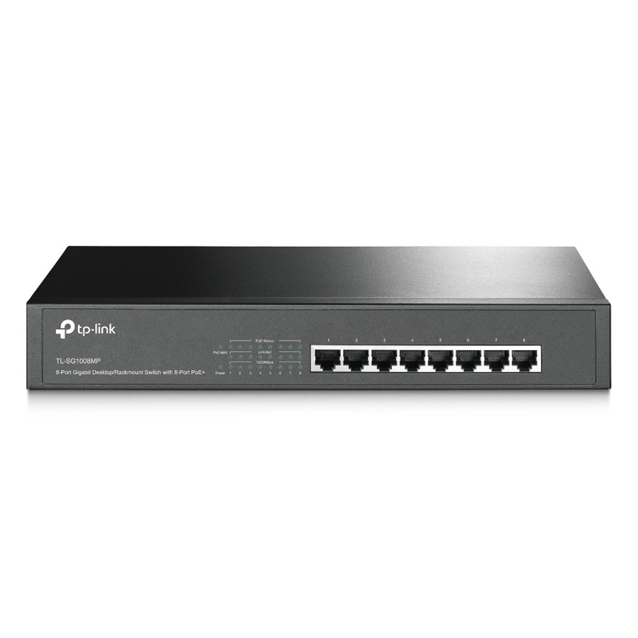TP-Link TL-SG1008MP Netzwerk-Switch 8-Port, Unmanaged, 8x Gigabit RJ45, 8x PoE+, 153W