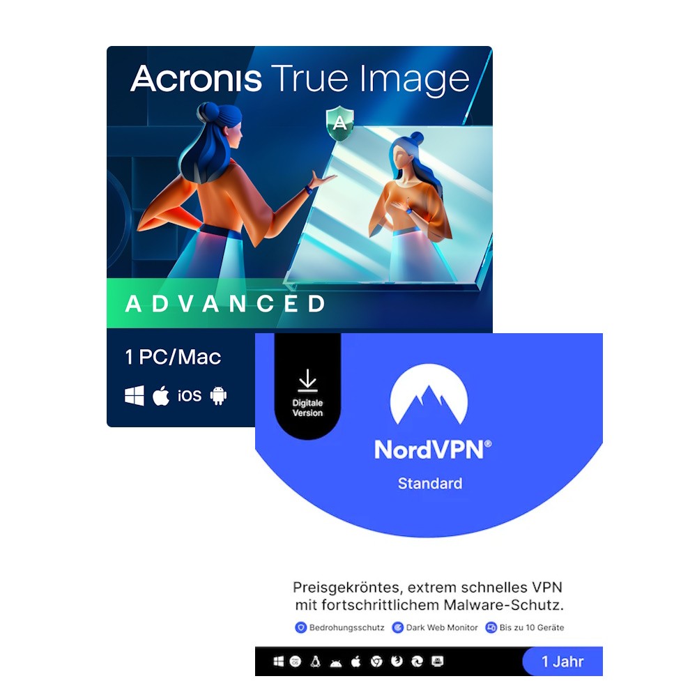 NordVPN Standard + Acronis True Image Advanced 1 Gerät NBB Special