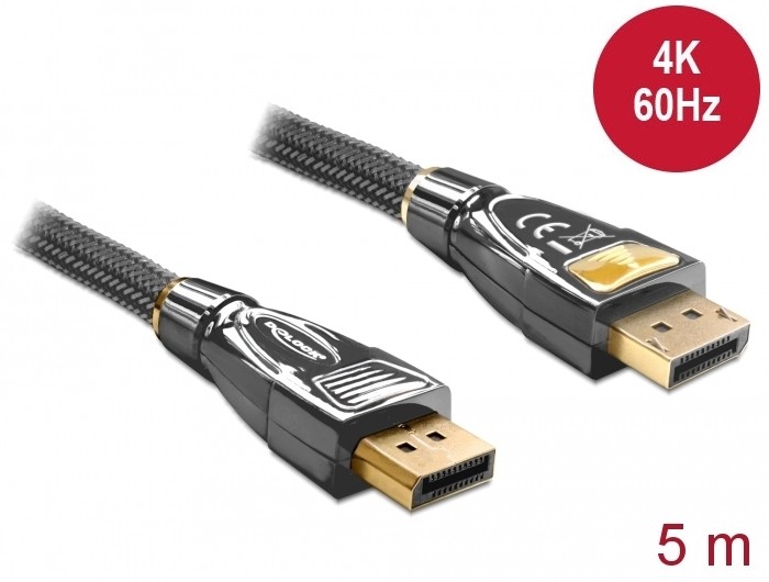 Delock Kabel DisplayPort 1.2 Stecker  DisplayPort Stecker 4K 60Hz, 5m