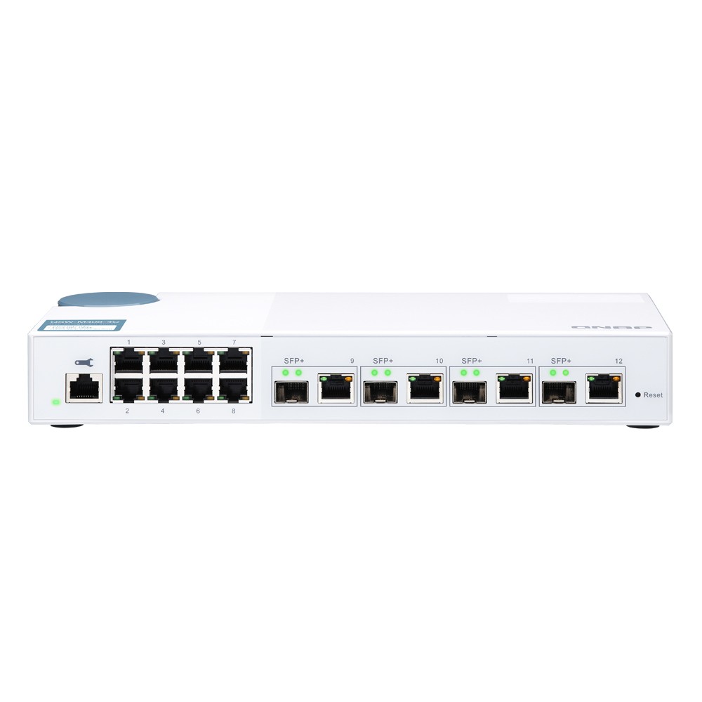 QNAP QSW-M408-4C Smart Managed Switch [4x 10GbE SFP+/RJ45 Combo, 8x 1GbE (RJ45), Layer 2, Netzwerkmanagement]