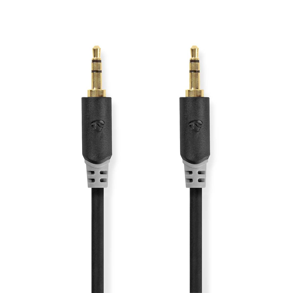 KAB NEDIS Stereo-Audiokabel | 3.5 mm Stecker | 3.5 mm | Vergoldet | 2.00 m | rund | Anthrazit | Verpackung mit Sichtfenster