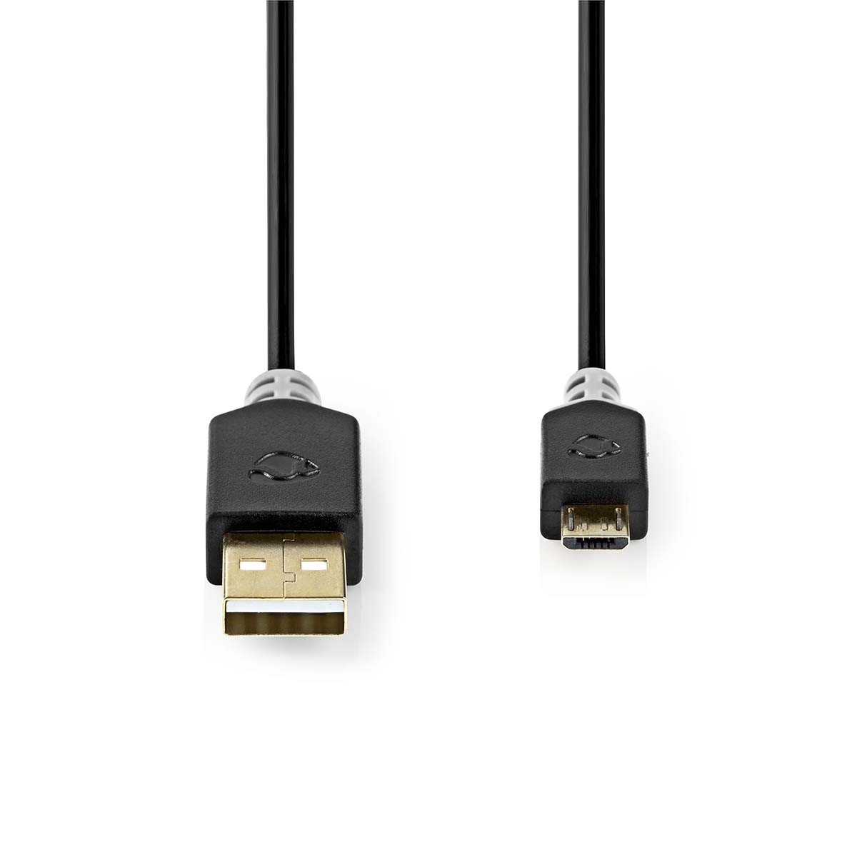 Nedis USB-Kabel | USB 2.0 | USB-A Stecker | USB Micro-B Stecker | 480 Mbps | Vergoldet | 1.00 m | rund | PVC | Anthrazit | Verpa