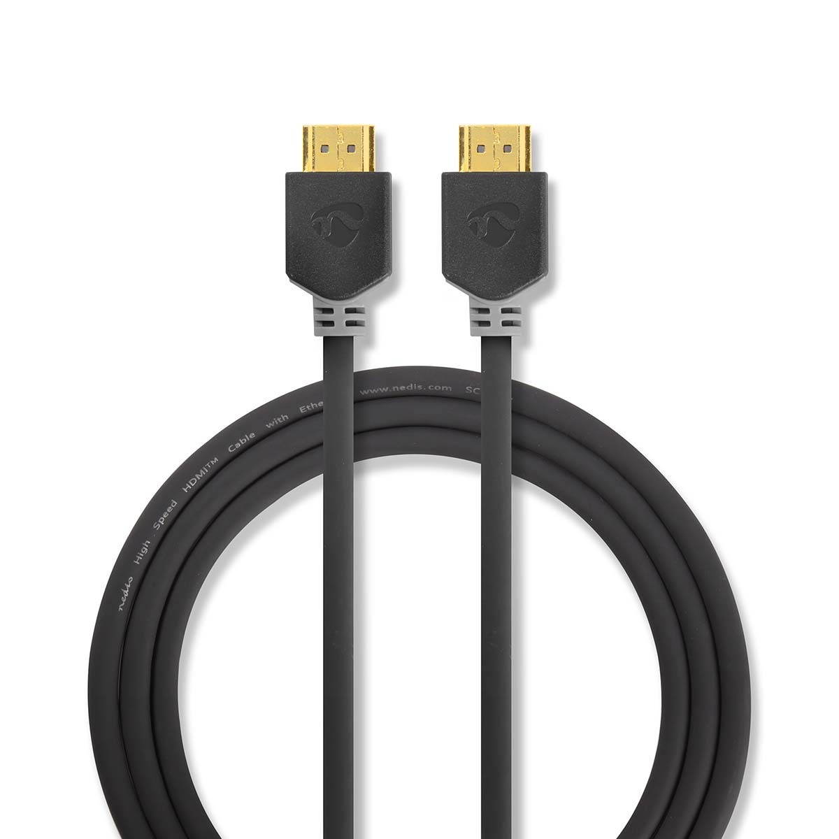 Nedis High Speed HDMI™ Kabel mit Ethernet | HDMI™ Stecker | 4K@60Hz | 18 Gbps | 7.50 m | rund | PVC | Anthrazit | Verpackung mit