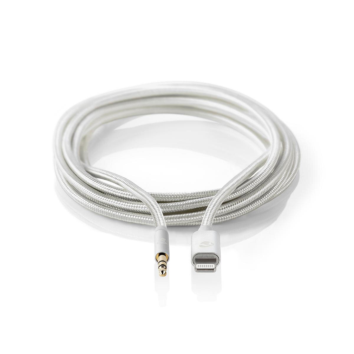 Nedis Lightning-Adapter | Apple Lightning 8-Pin | 3.5 mm Stecker | Vergoldet | rund | Nylon | Verpackung mit Sichtfenster