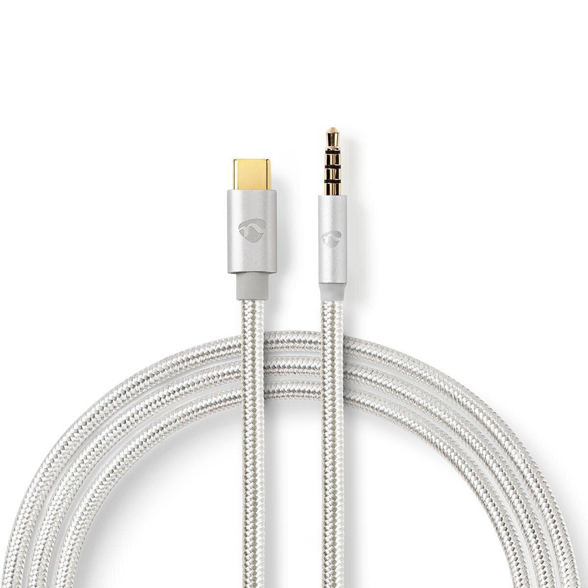 Nedis USB-Adapter | USB 2.0 | USB-C™ Stecker | 3.5 mm Stecker | 1.00 m | rund | Vergoldet | Geflochten / Nylon | Aluminium | Ver