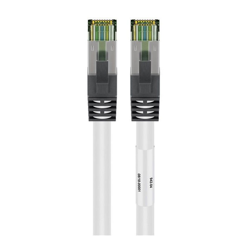 Goobay CAT 8.1 Patchkabel, S/FTP (PiMF), Weiß, 1 m