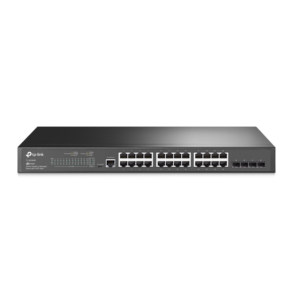 TP-Link SG3428 JetStream Managed Switch 28-Port, Managed, 24x Gigabit RJ45, 4x Gigabit SFP