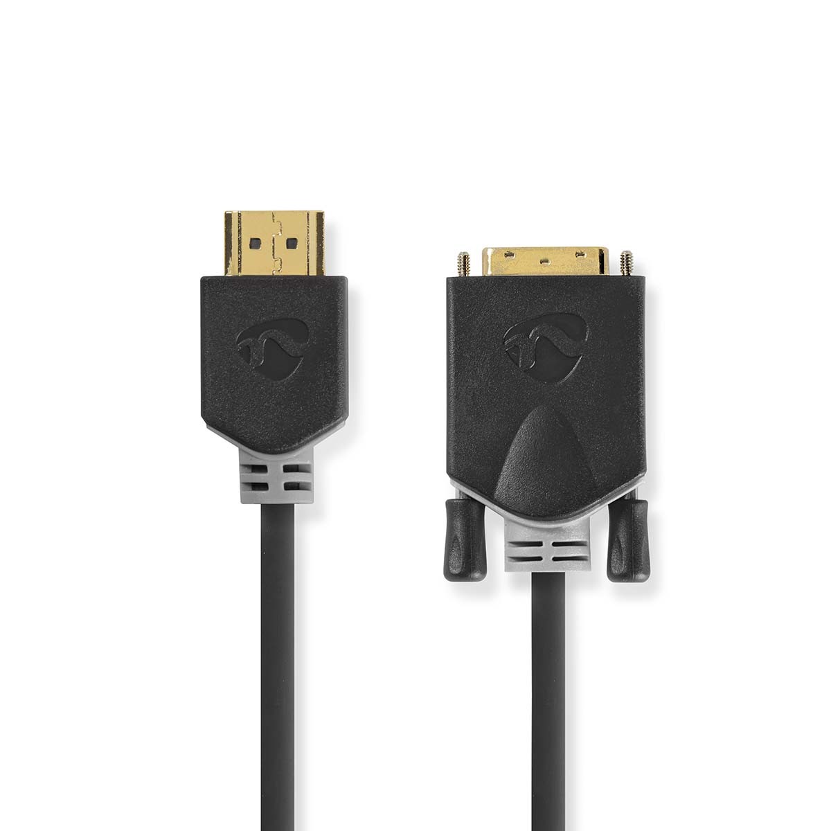 Nedis HDMI™ -Kabel | HDMI™ Stecker | DVI-D 24+1-Pin Stecker 1080p | Vergoldet | 2.00 m | Gerade | PVC | Anthrazit | Verpackung m
