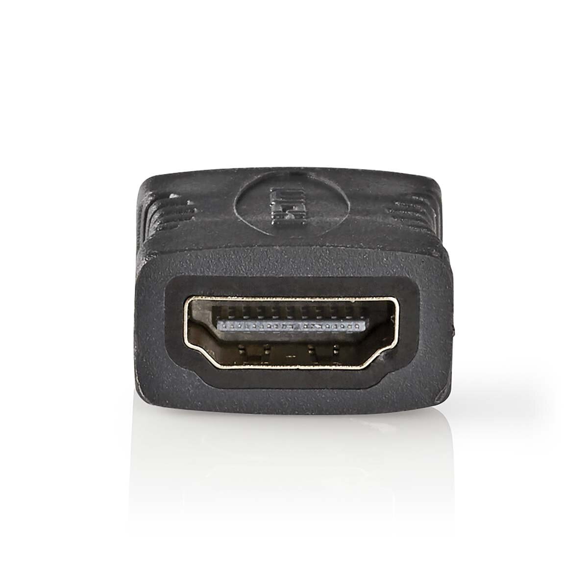 Nedis HDMI™ -Adapter | HDMI™ Buchse | HDMI™ Buchse | Vergoldet | Gerade | PVC | Anthrazit | 1 Stück | Verpackung mit Sichtfenste
