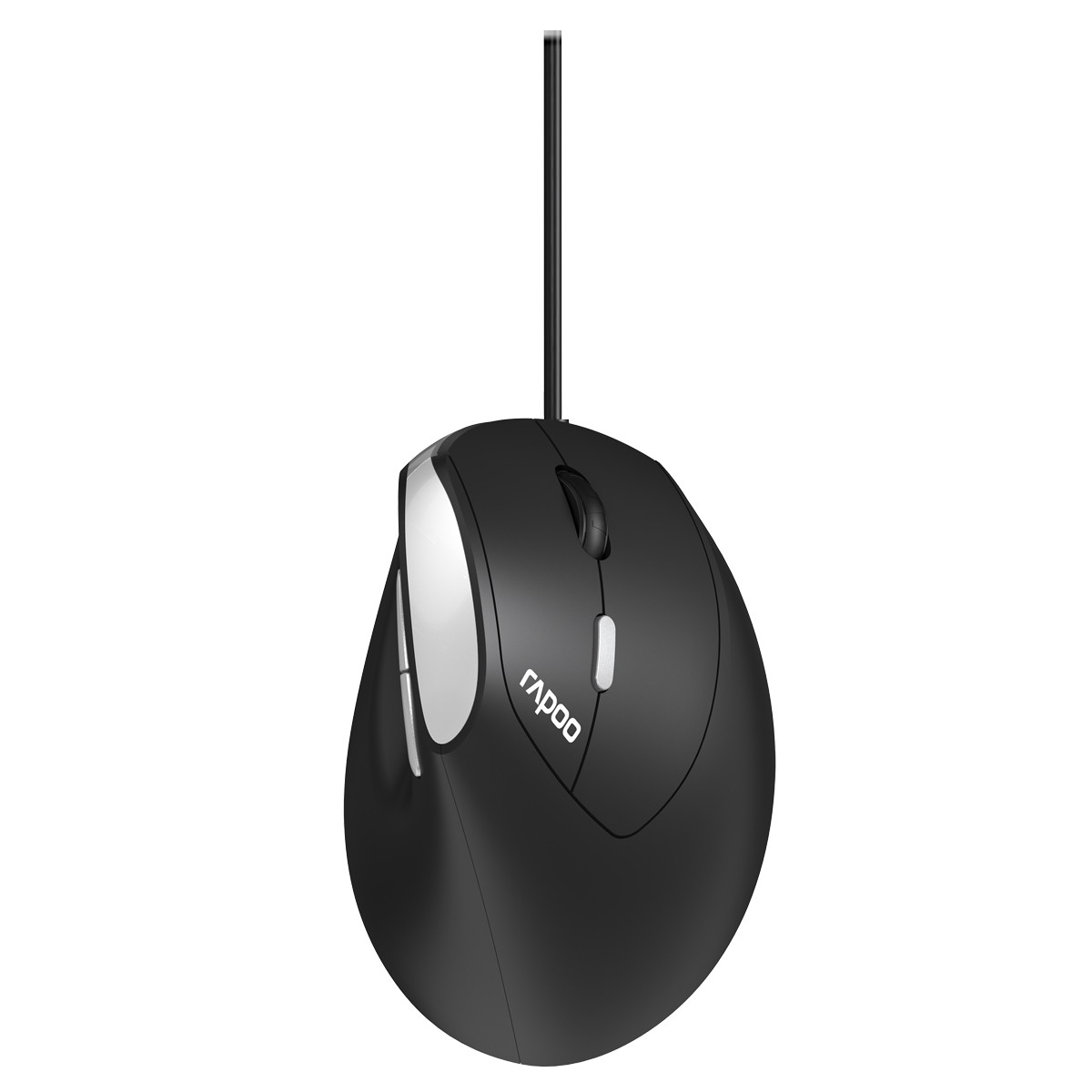 Rapoo Kabelgebundene ergonomische Maus "EV200", Schwarz Einstellbarer Sensor mit 1600 DPI