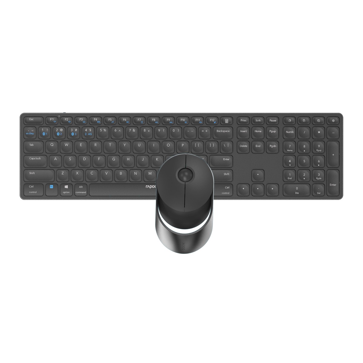 Rapoo Kabelloses Multi-Mode-Deskset "9850M" - grau - QWERTZ (deutsches)-Layout