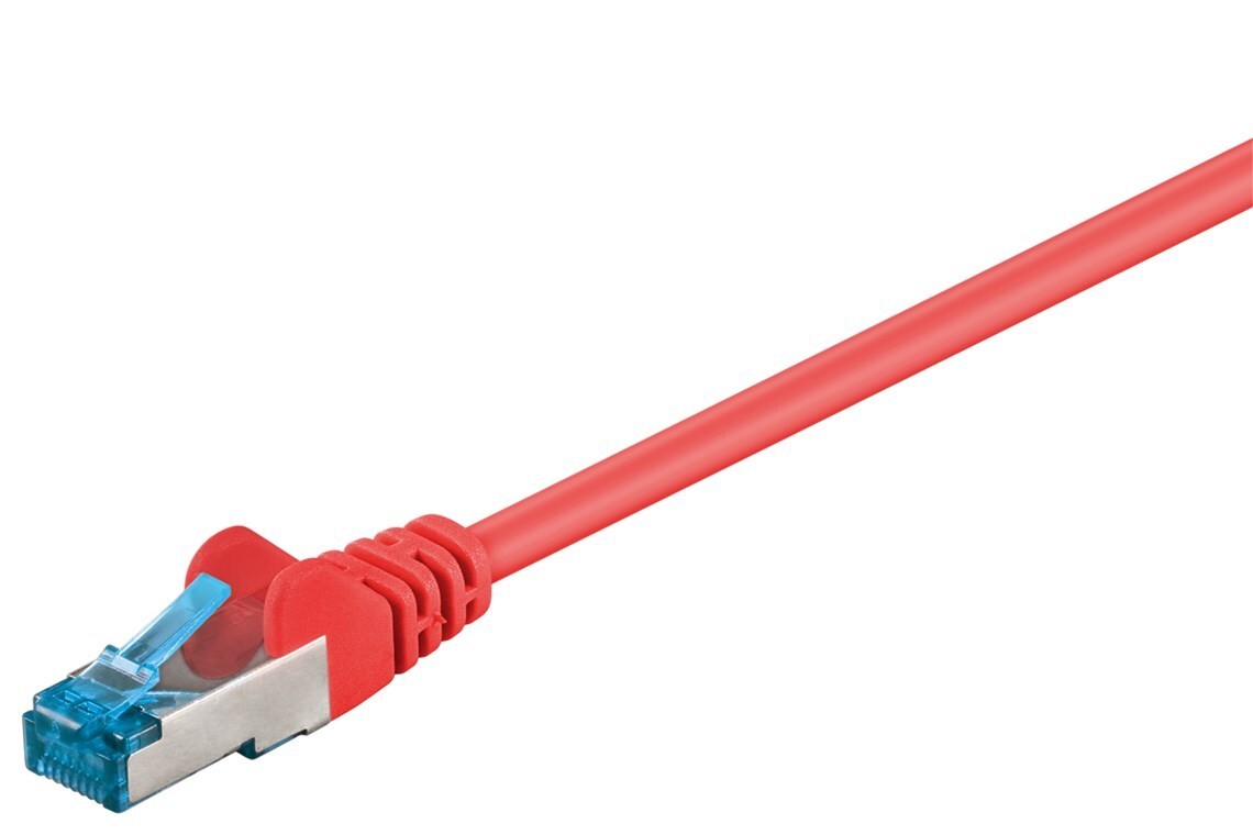 Goobay CAT 6A Patchkabel, S/FTP (PiMF), Rot 0,25m