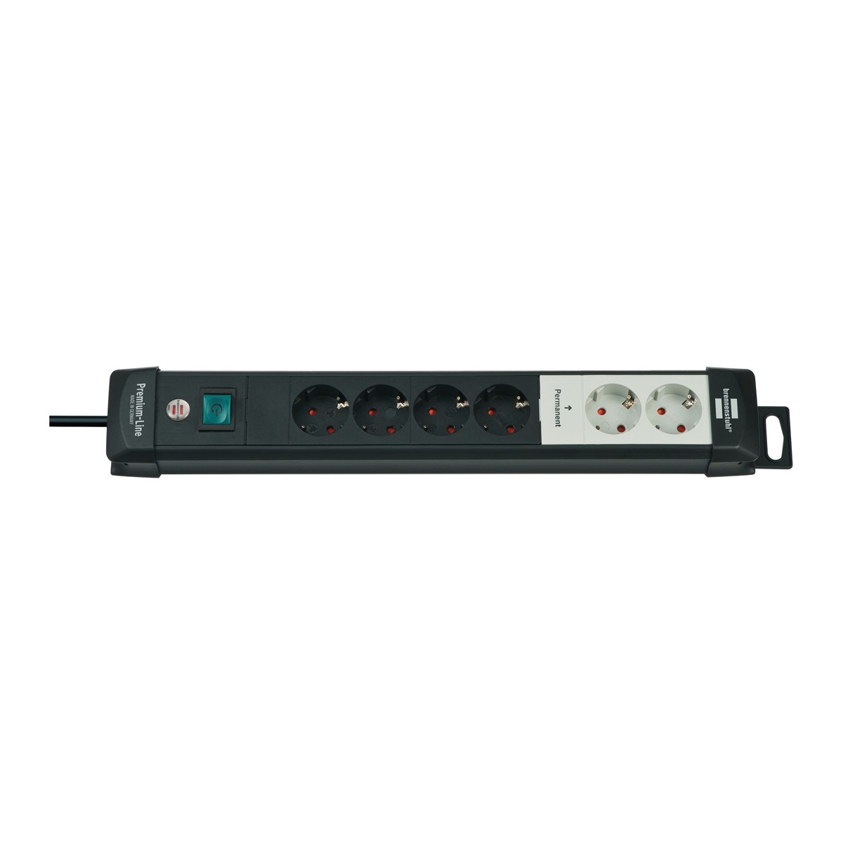 Brennenstuhl Premium-Line 6fach schwarz *DE* 3m H05VV-F3G1 5 Schalter/2 permanent
