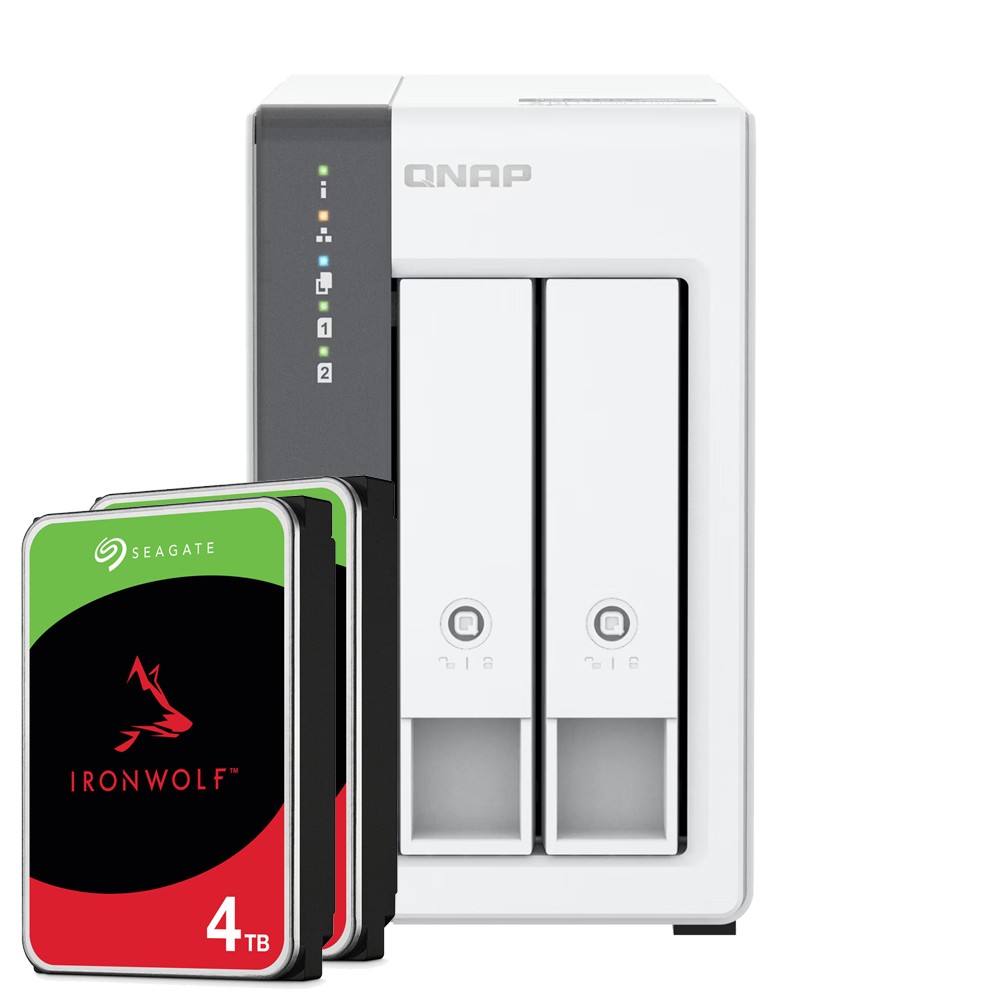 QNAP TS-216G 8TB Seagate IronWolf NAS-Bundle NAS inkl. 2x 4TB Seagate IronWolf 3.5 Zoll SATA Festplatte