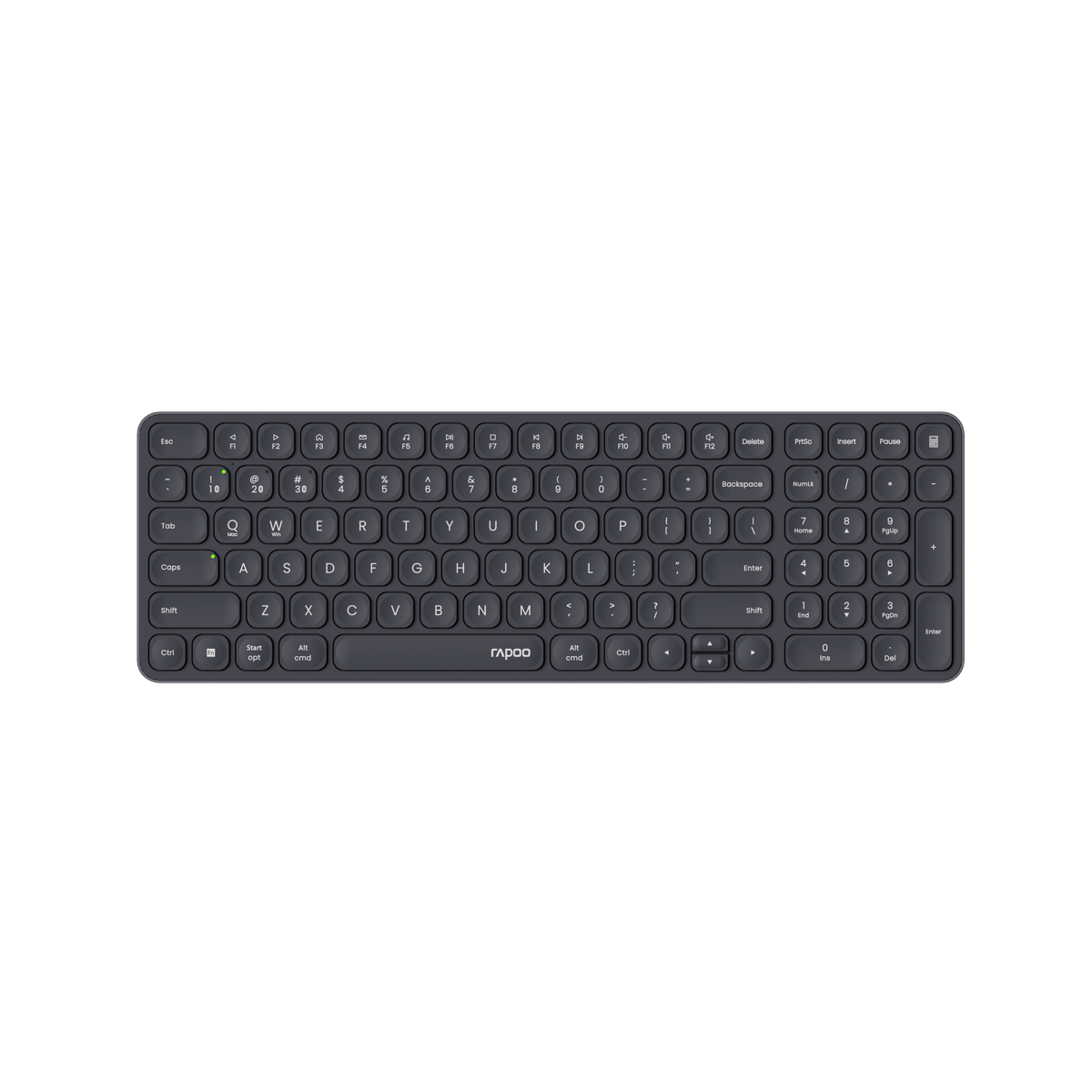 Rapoo Kabellose, ultraflache Multi-Mode-Tastatur "E9310M", schwarz, QWERTZ DE, 2,4 GHz, Bluetooth 4.0, Bluetooth 5.0, Nano-USB-E