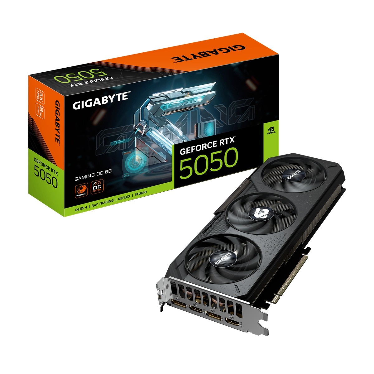 GIGABYTE GeForce RTX 5050 8GB Gaming OC Grafikkarte - 8GB GDDR6, 2x HDMI, 2x DP