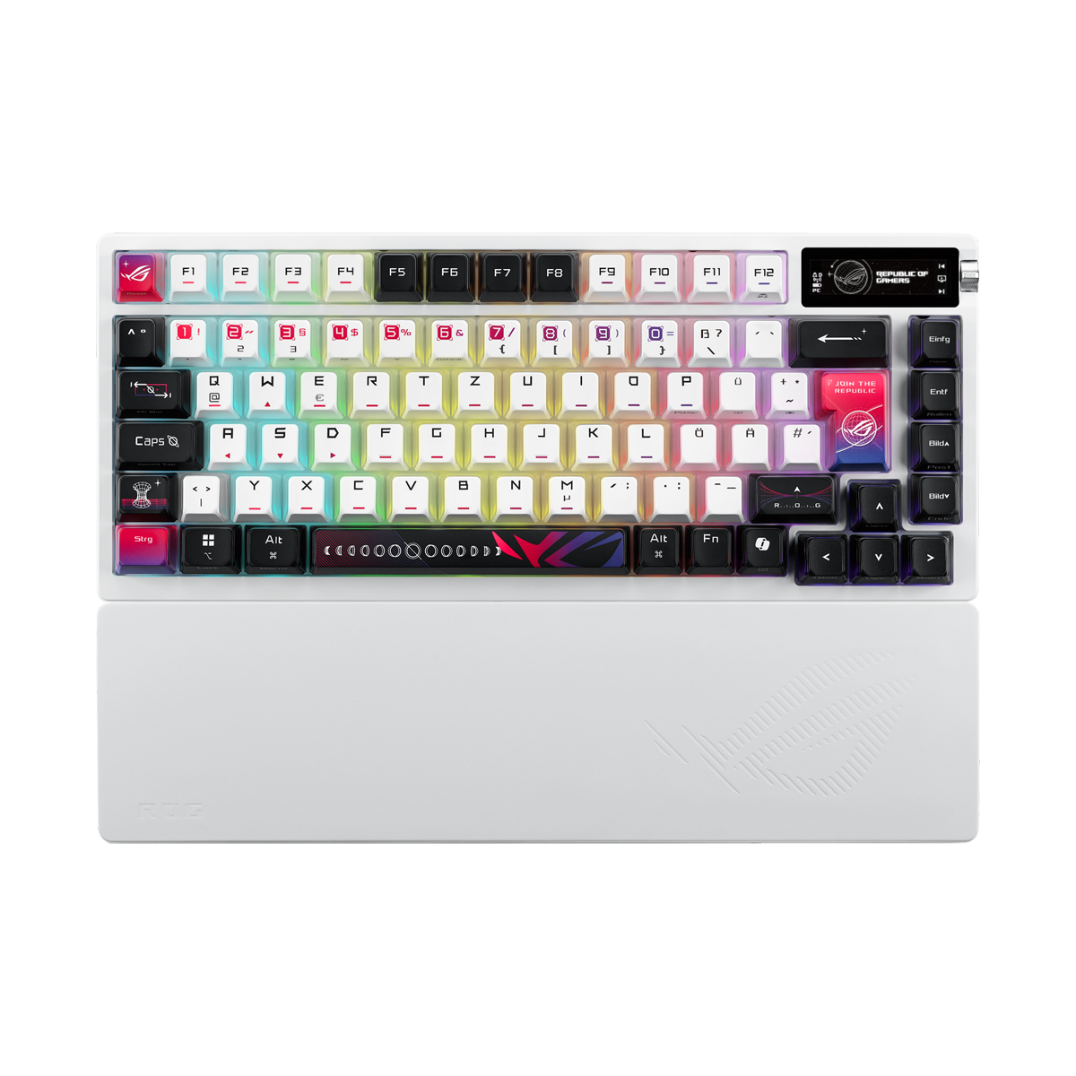 ASUS ROG Azoth X Custom-Gaming-Tastatur mit hot-swap-fähigen mechanischen ROG NX V2-Switches