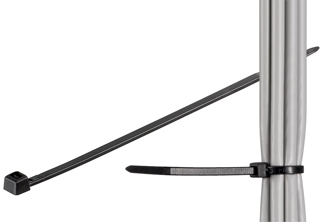 Goobay Kabelbinder, wetterfester Nylon, schwarz, 100 Stk. 3,5 mm breit und 20 cm