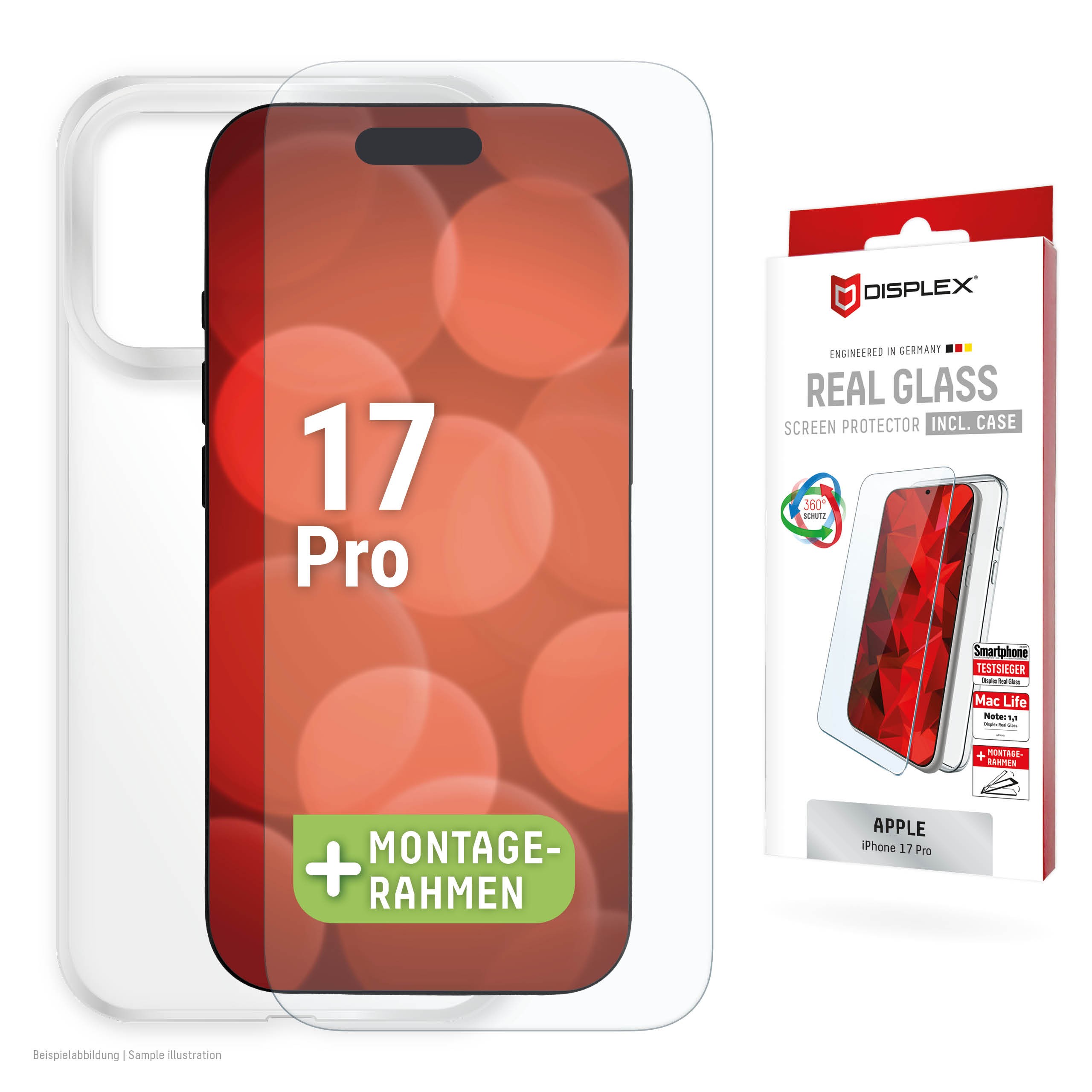 DISPLEX Glas + Schutzhülle für Apple iPhone 17 Pro