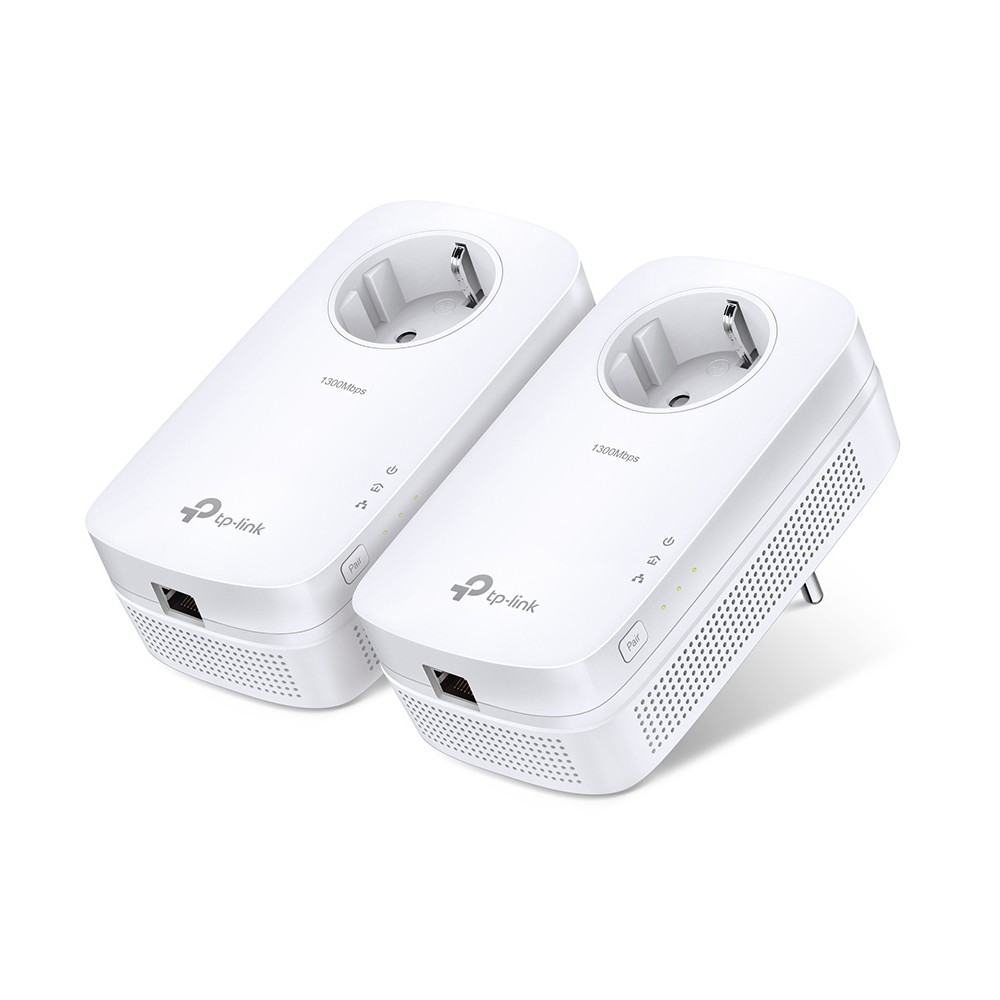 TP-Link AV1300 Gigabit Powerline Set mit Steckdosen 2 x Adpater, bis zu 1300 Mbit/s, 300m Reichweite