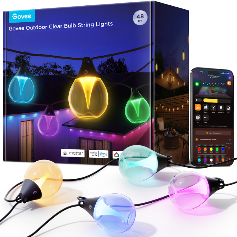 Govee - LED RGBICW Dimmbare Outdoor-Deko-Lichterkette - 16m Gesamtlänge