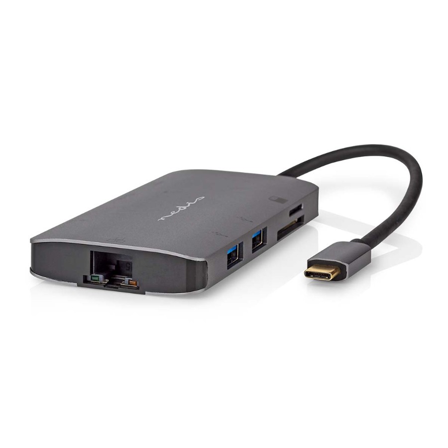 Nedis USB Multi-Port-Adapter USB 3.2 Gen1 7-in-1 - USB-C™ Stecker, HDMI™ Ausgang, Micro SD, RJ45 Buchse, SD, USB-C™ Buchse, 3x U